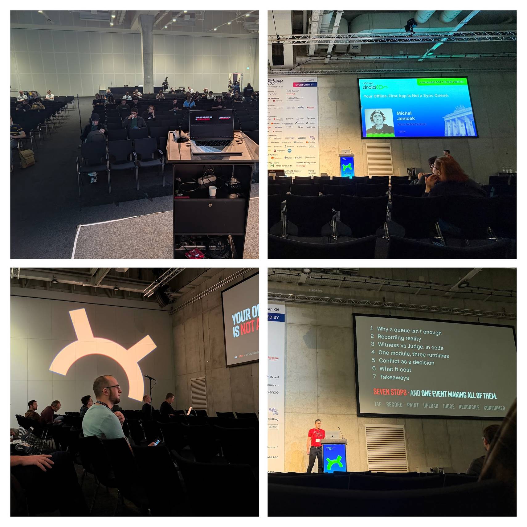 MJ presenting 'Your Offline-First App Is Not a Sync Queue' at droidCon Berlin 2026